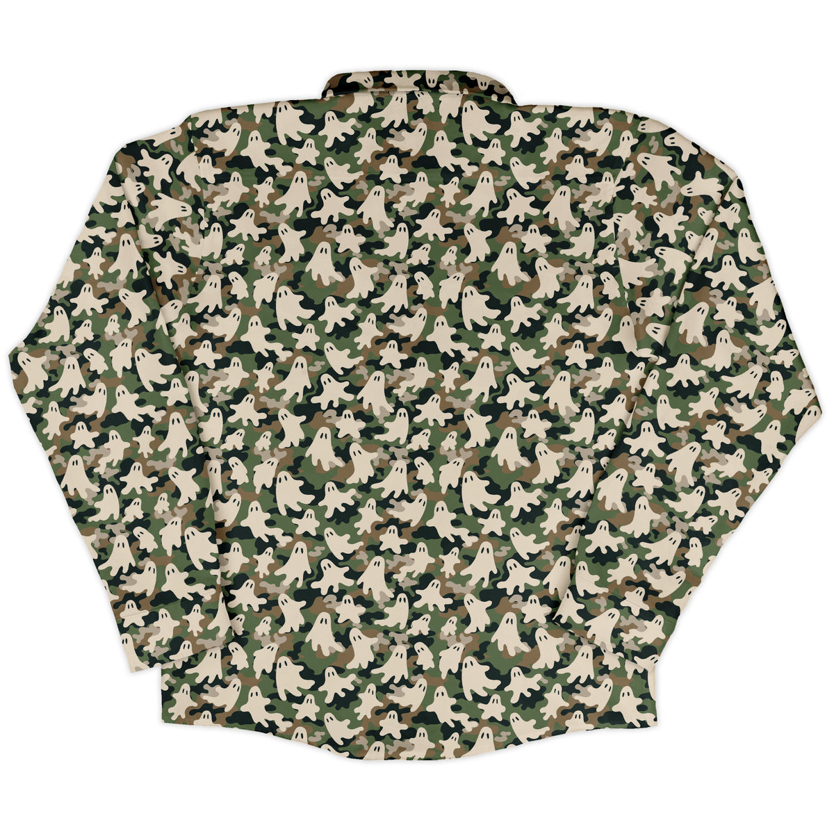 Ghost US Army You Cant See Me Long Sleeve Button Up Shirt back