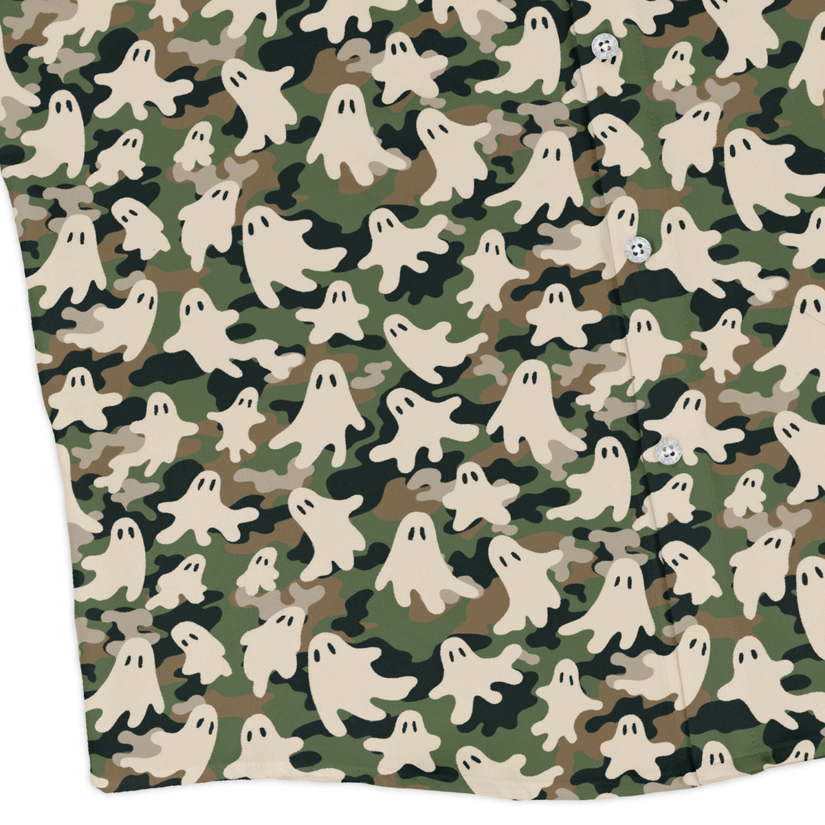 Ghost US Army You Cant See Me Long Sleeve Button Up Shirt corner