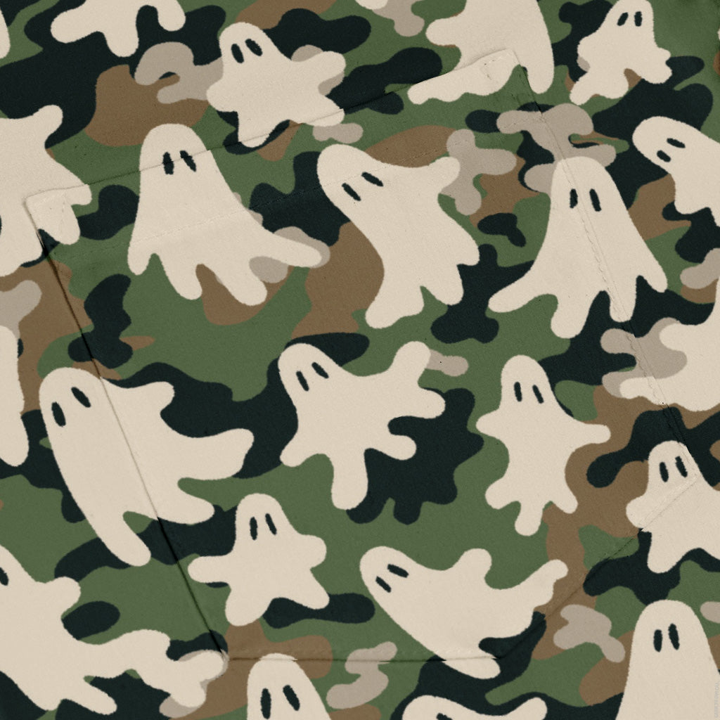 Ghost US Army You Cant See Me Long Sleeve Button Up Shirt pocket