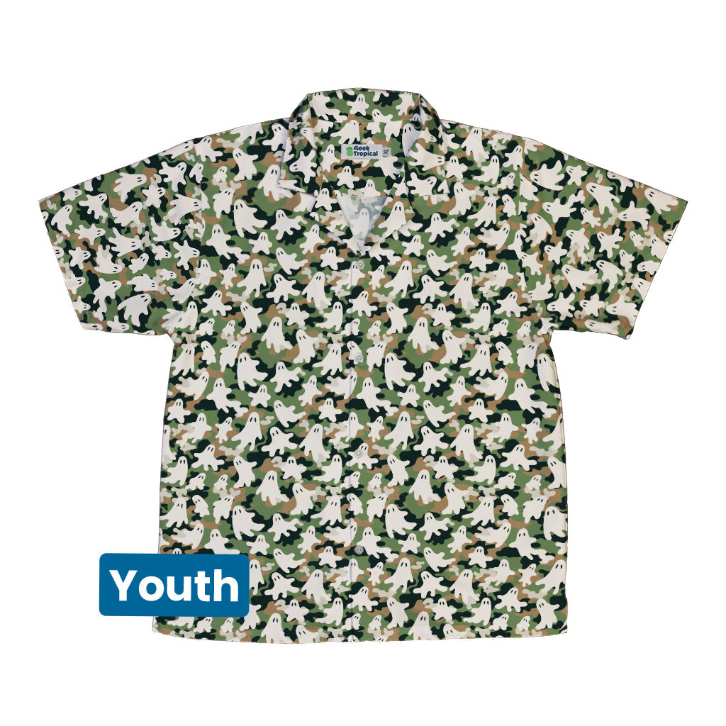 Ghost US Army You Cant See Me Youth Hawaiian Shirt Front