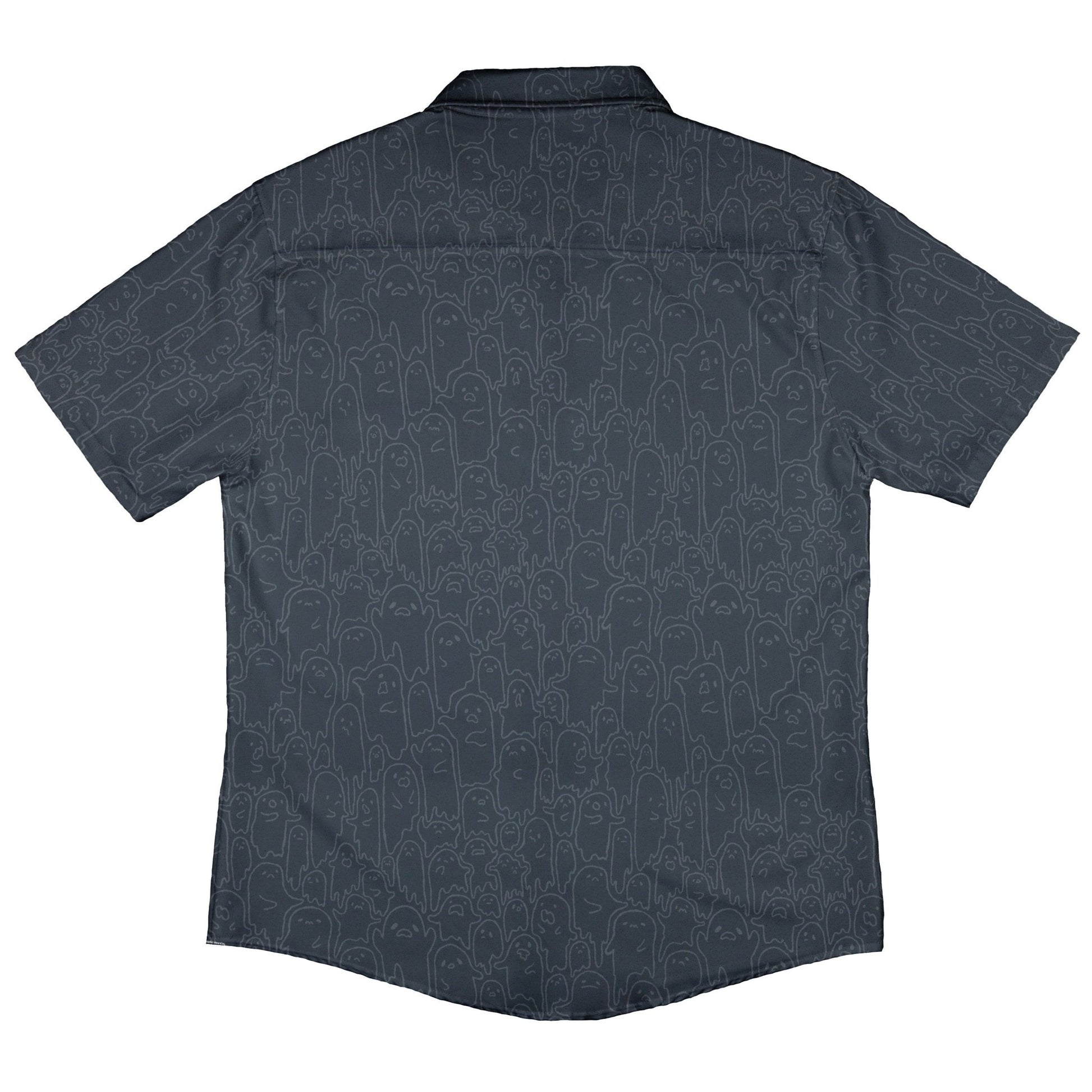 Ghost Wall Charcoal Blue Button Up Shirt Geek Nerd 0925 adult sizing All Adult Button Up Shirts