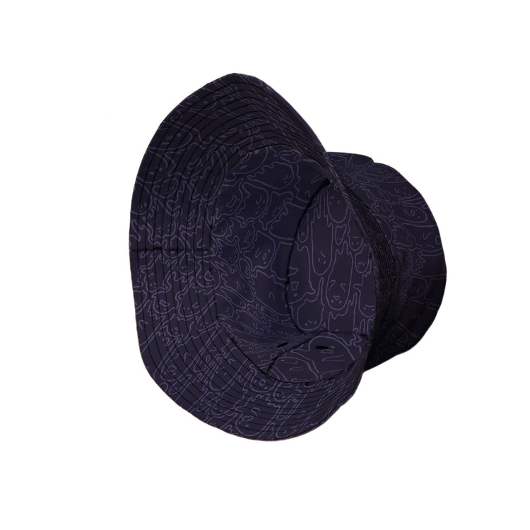 Ghost Wall Purple Bucket Hat Geek Nerd 0925 Design by Ardi Tong Fantasy Prints