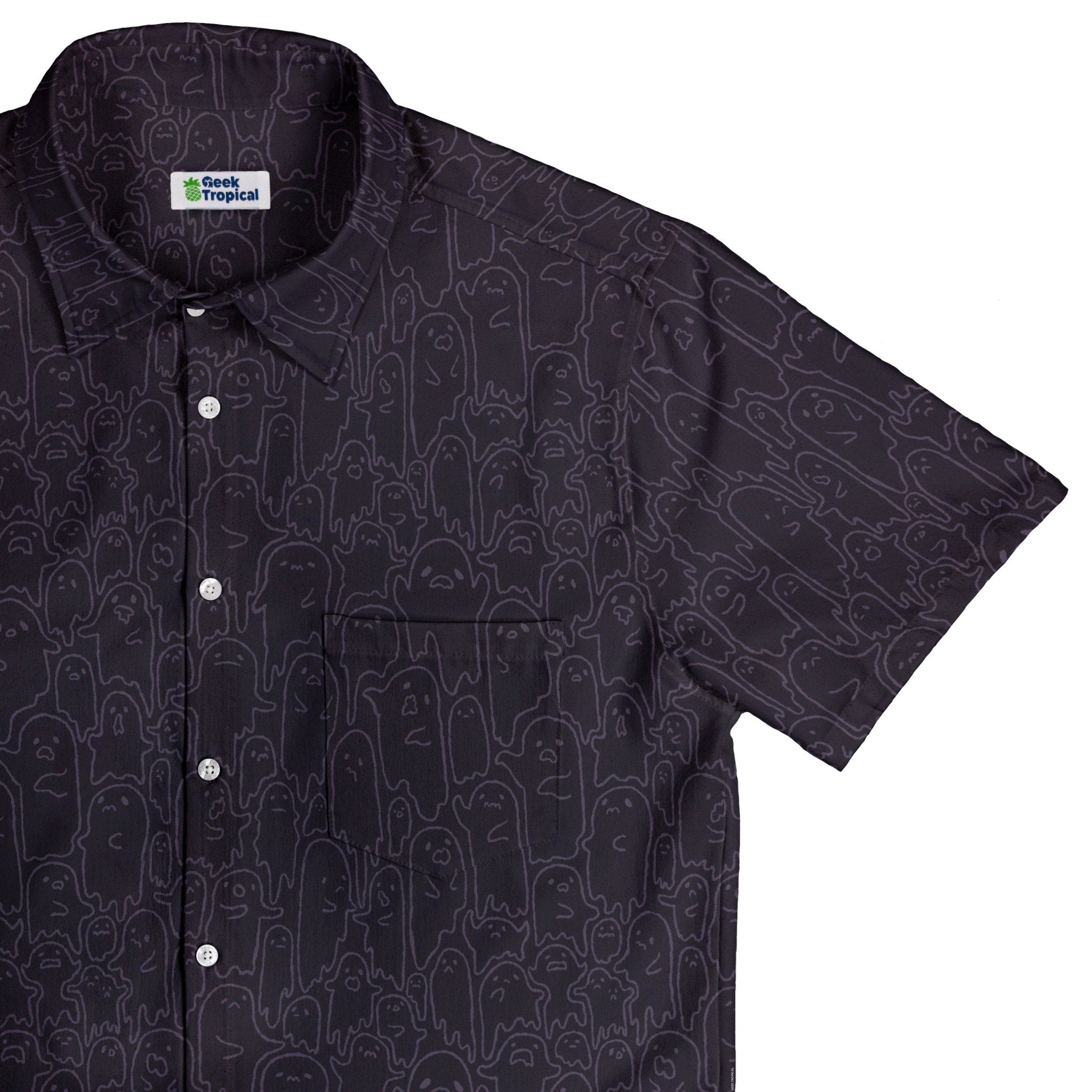 Ghost Wall Purple Button Up Shirt Geek Nerd 0925 adult sizing All Adult Button Up Shirts