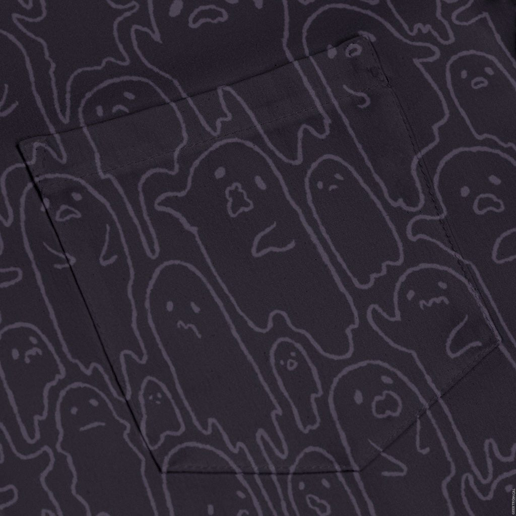 Ghost Wall Purple Long Sleeve Button Up Shirt Geek Nerd 0925 adult sizing All Adult Button Up Shirts