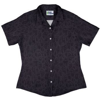 Ghost Wall Purple Curvy Button Up Shirt Geek Nerd 0925 All Adult Button Up Shirts Design by Ardi Tong