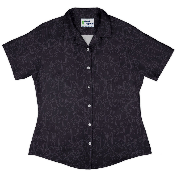 Ghost Wall Purple Curvy Button Up Shirt Geek Nerd 0925 All Adult Button Up Shirts Design by Ardi Tong