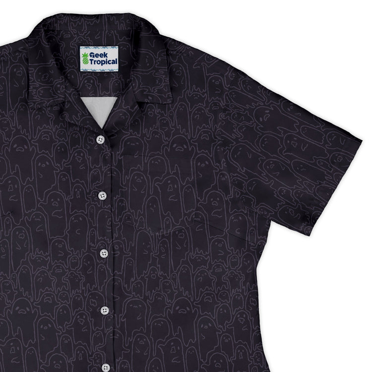 Ghost Wall Purple Curvy Button Up Shirt Geek Nerd 0925 All Adult Button Up Shirts Design by Ardi Tong