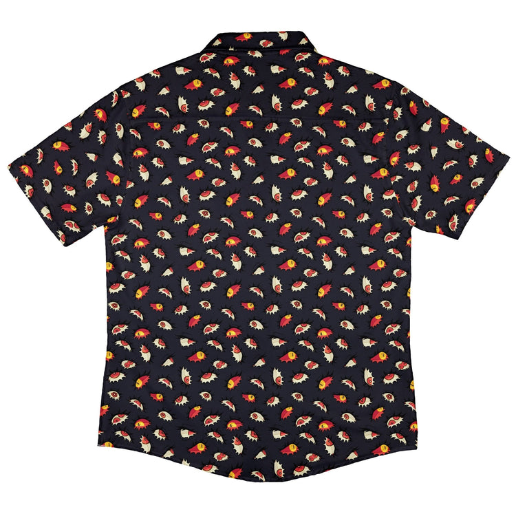 Ghoul Eyes Button Up Shirt Geek Nerd adult sizing halloween q4