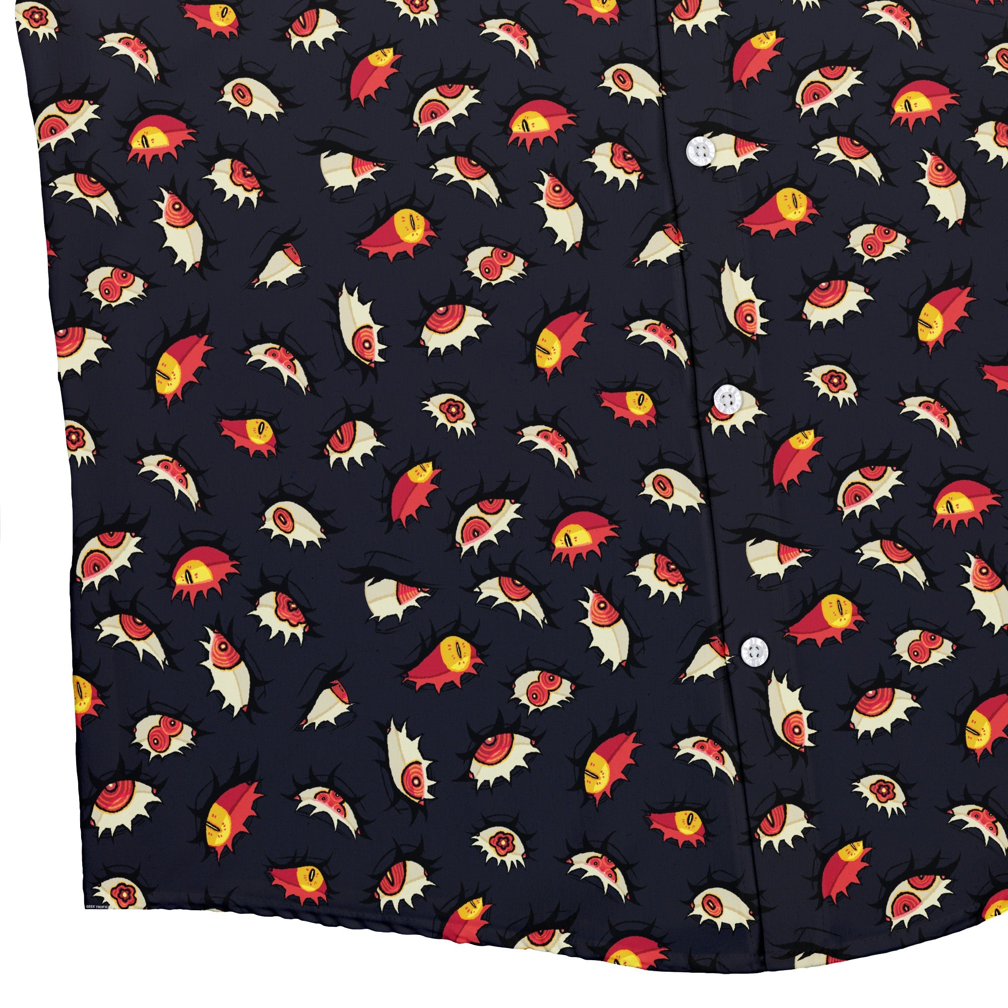 Ghoul Eyes Button Up Shirt Geek Nerd adult sizing halloween q4