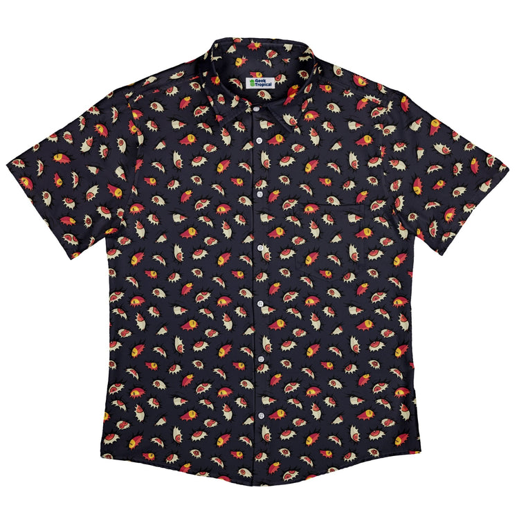 Ghoul Eyes Button Up Shirt Geek Nerd adult sizing halloween q4