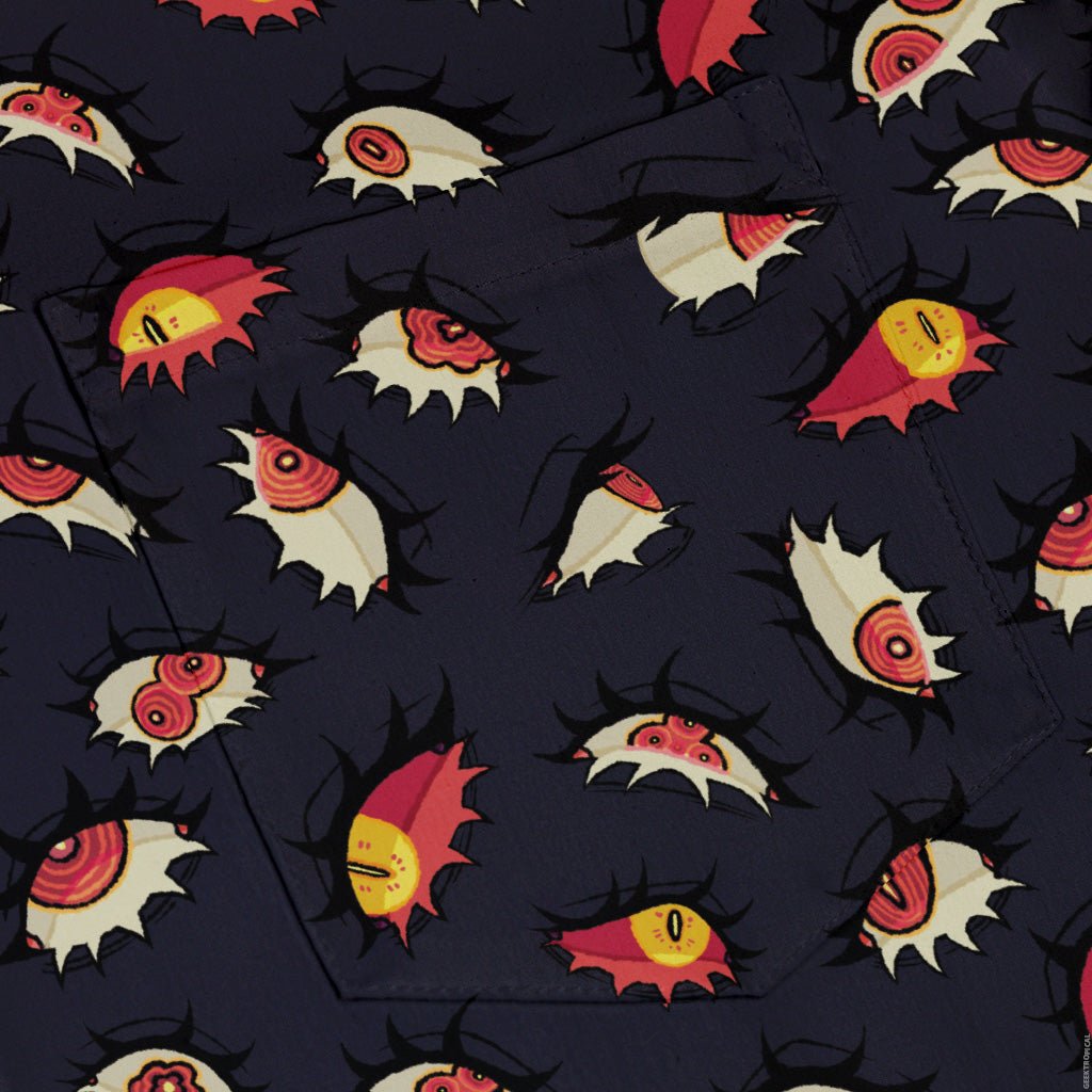 Ghoul Eyes Button Up Shirt Geek Nerd adult sizing halloween q4