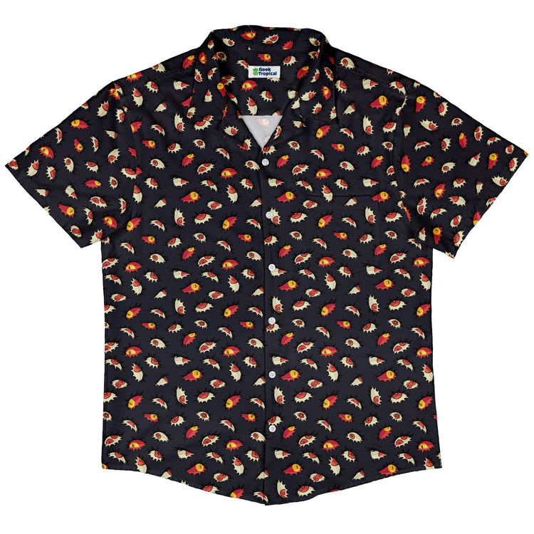 Ghoul Eyes Button Up Shirt Geek Nerd adult sizing halloween q4