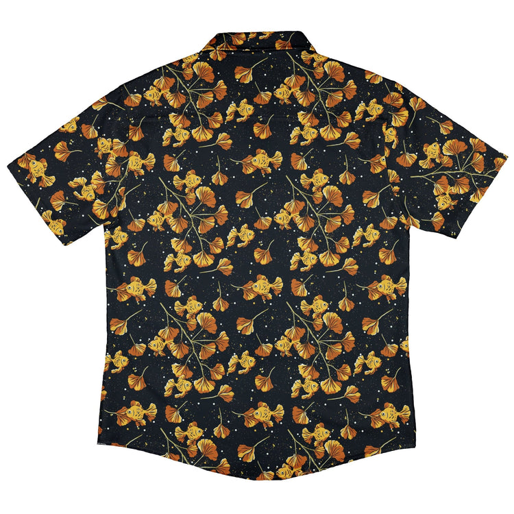 Ginkgo Golden Fish Button Up Shirt Geek Nerd 0925 adult sizing All Adult Button Up Shirts
