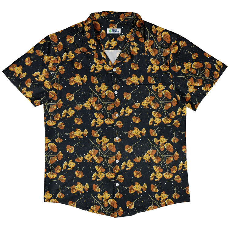 Ginkgo Golden Fish Button Up Shirt Geek Nerd 0925 adult sizing All Adult Button Up Shirts