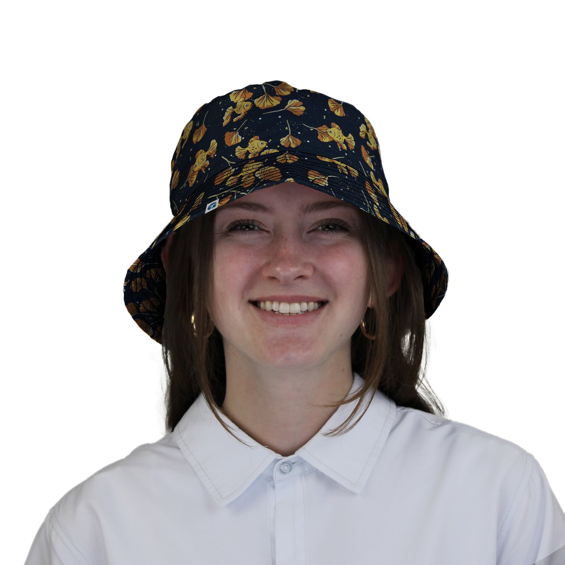 Ginkgo Golden Fish Bucket Hat Geek Nerd 0925 Animal Patterns Botany Print
