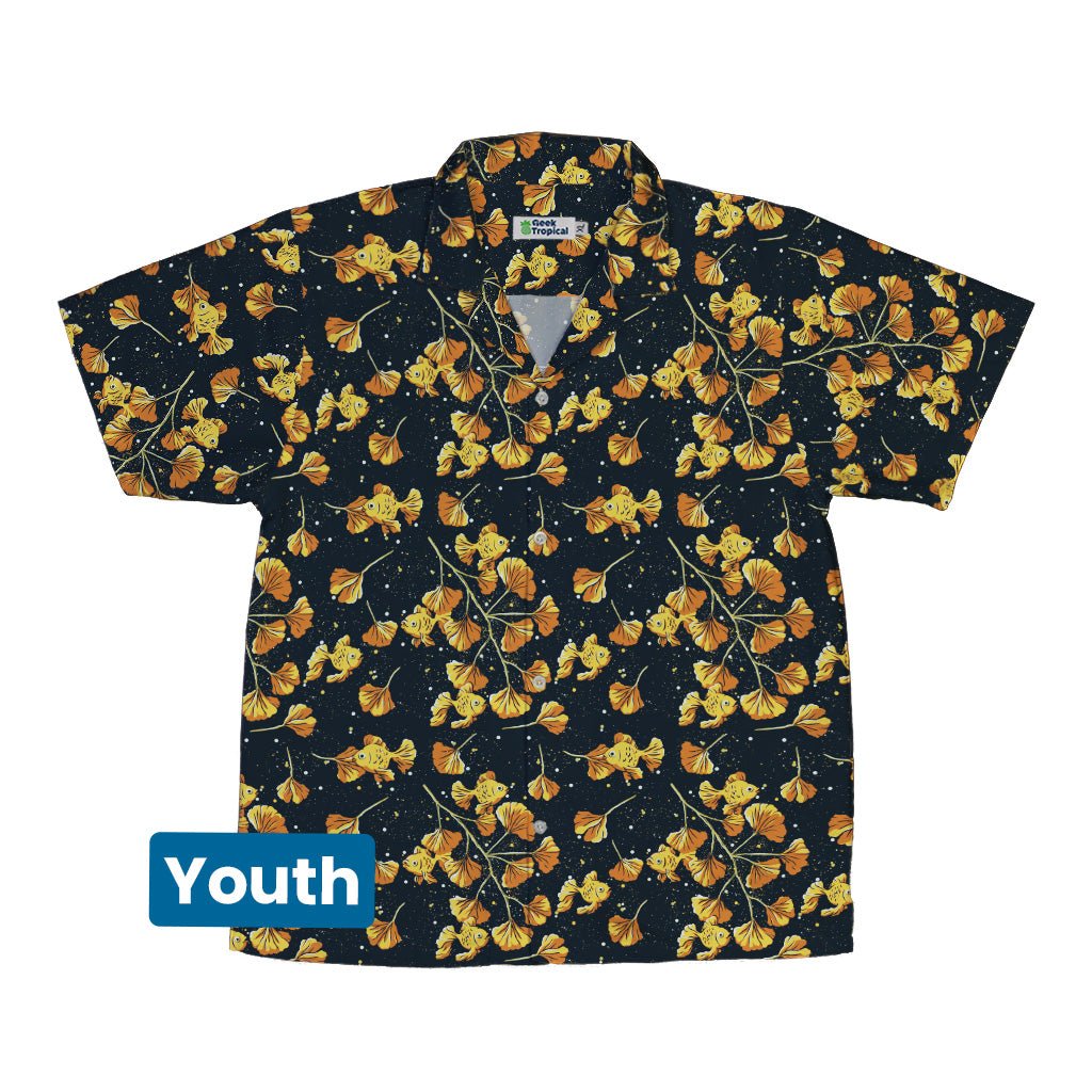 Ginkgo Golden Fish Youth Hawaiian Shirt Geek Nerd 0925 Animal Patterns Botany Print