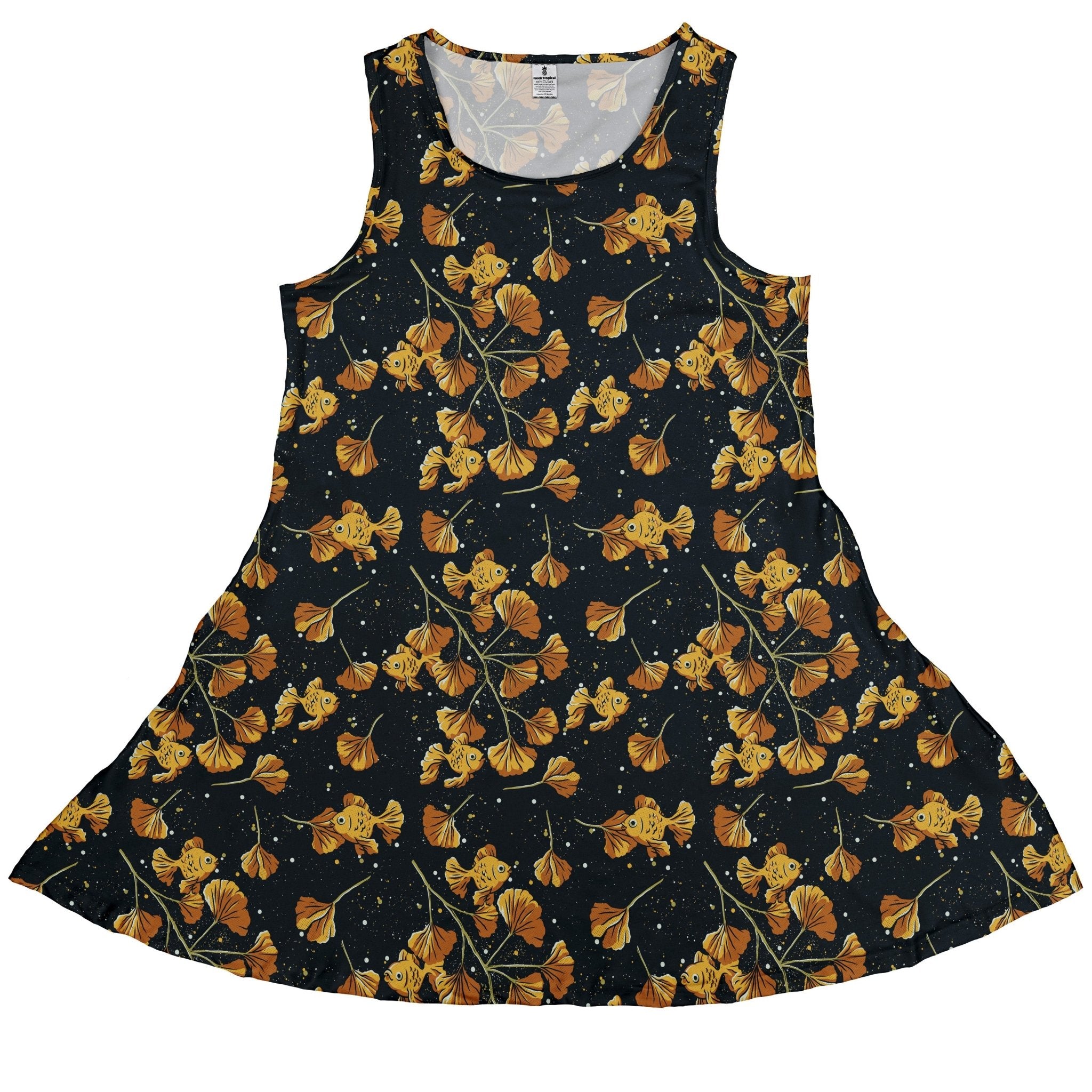 Ginkgo Golden Fish Dress Geek Nerd 0925 Animal Patterns Botany Print