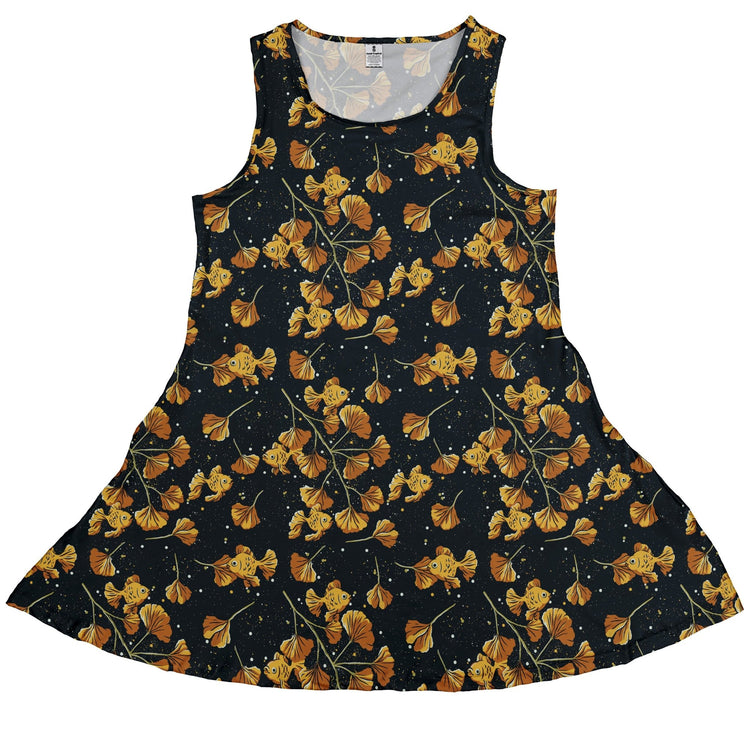 Ginkgo Golden Fish Dress Geek Nerd 0925 Animal Patterns Botany Print