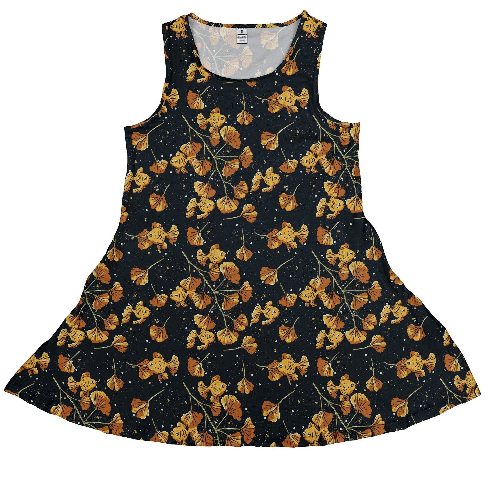 Ginkgo Golden Fish Dress Geek Nerd 0925 Animal Patterns Botany Print