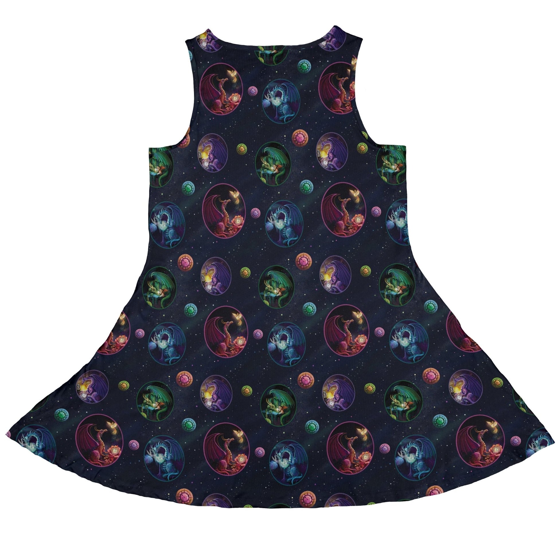 Glimpses In Dragon Time Dress Geek Nerd Animal Patterns Designed by Rose Khan Fantasy Prints