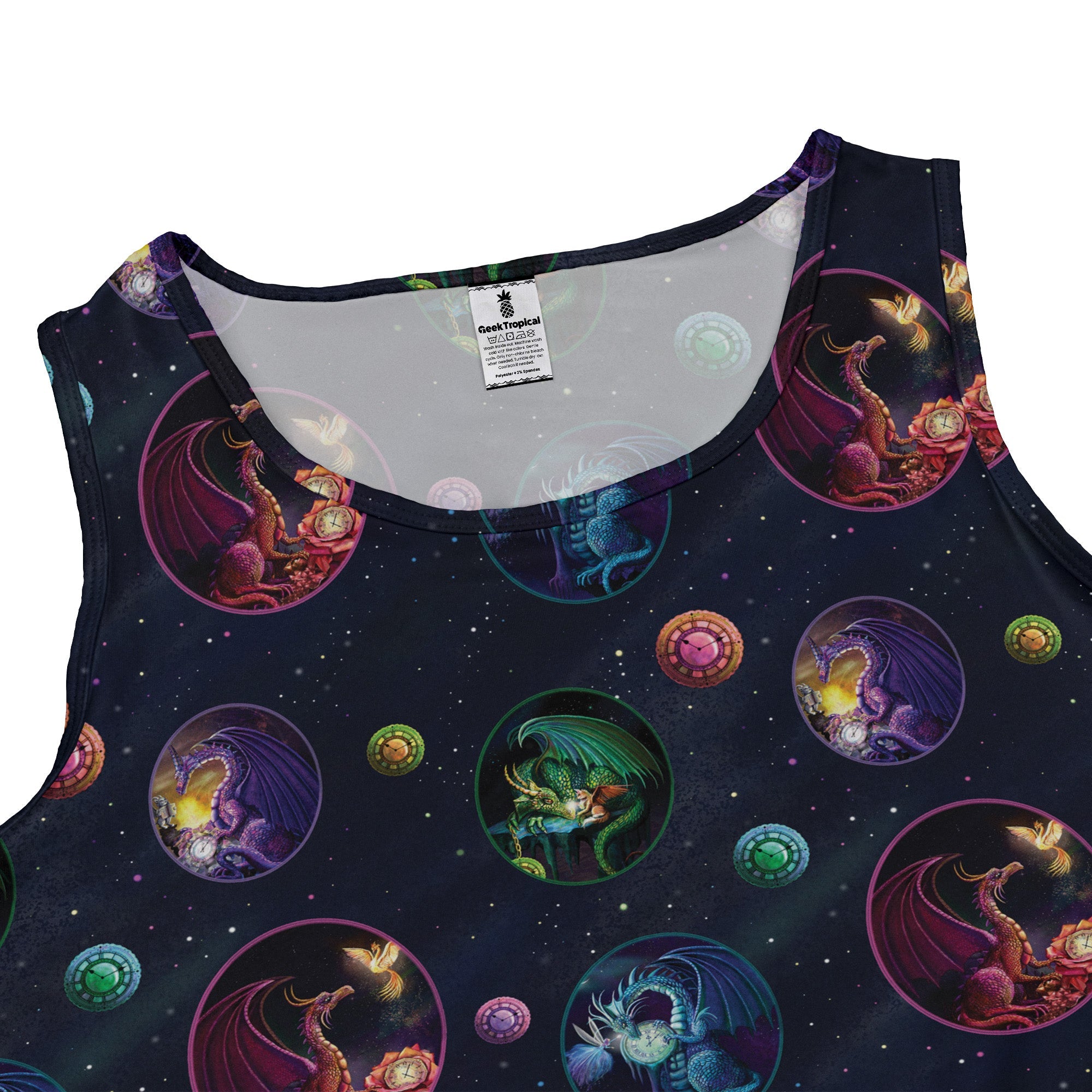 Glimpses In Dragon Time Dress Geek Nerd Animal Patterns Designed by Rose Khan Fantasy Prints