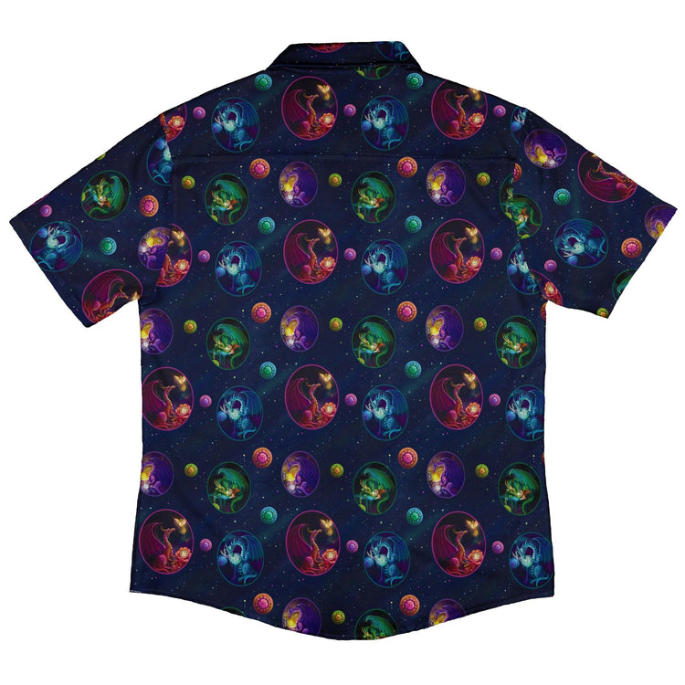 Glimpses in Dragon Time Button Up Shirt - adult sizing - Animal Patterns - Designed by Rose Khan