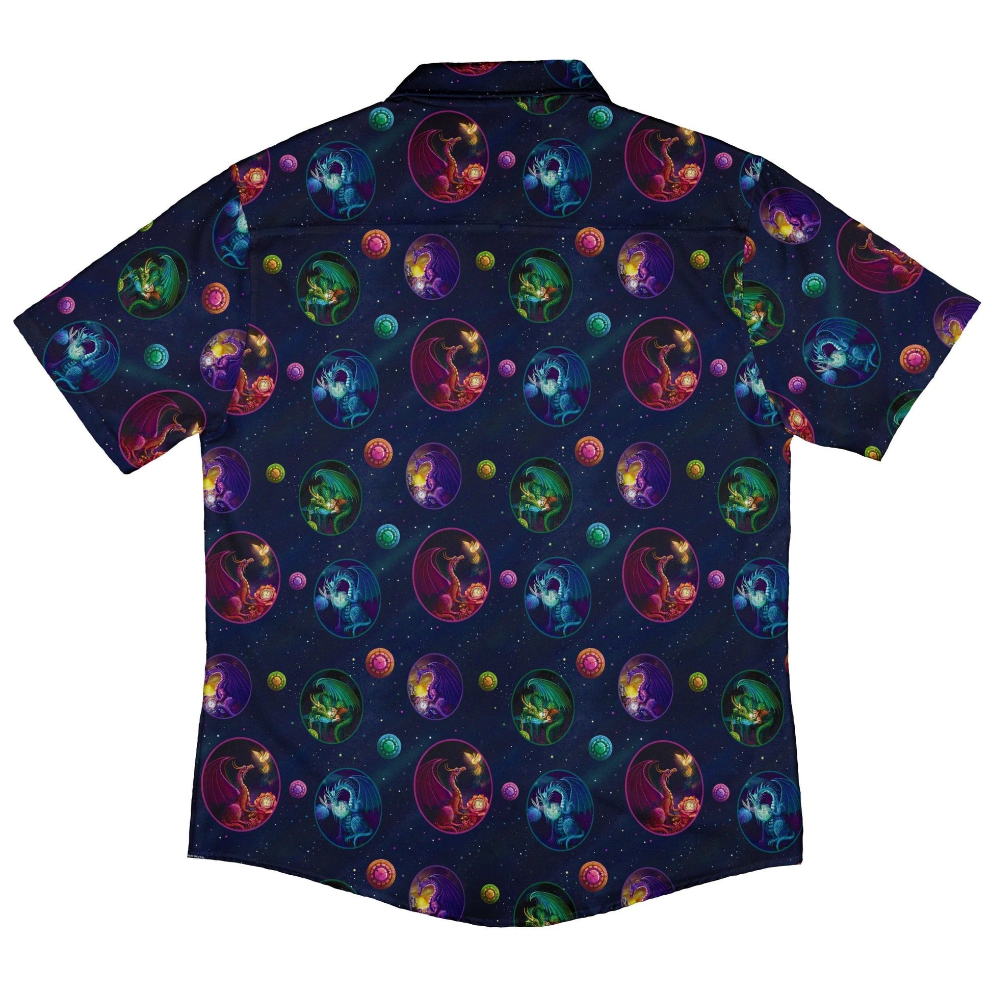 Glimpses in Dragon Time Button Up Shirt - adult sizing - Animal Patterns - Designed by Rose Khan