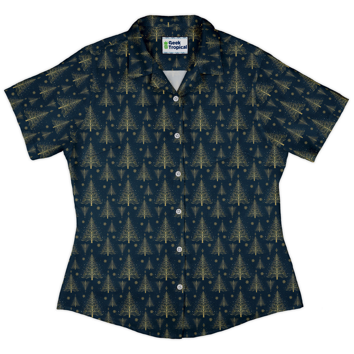 Golden Frost Curvy Button Up Shirt womens front