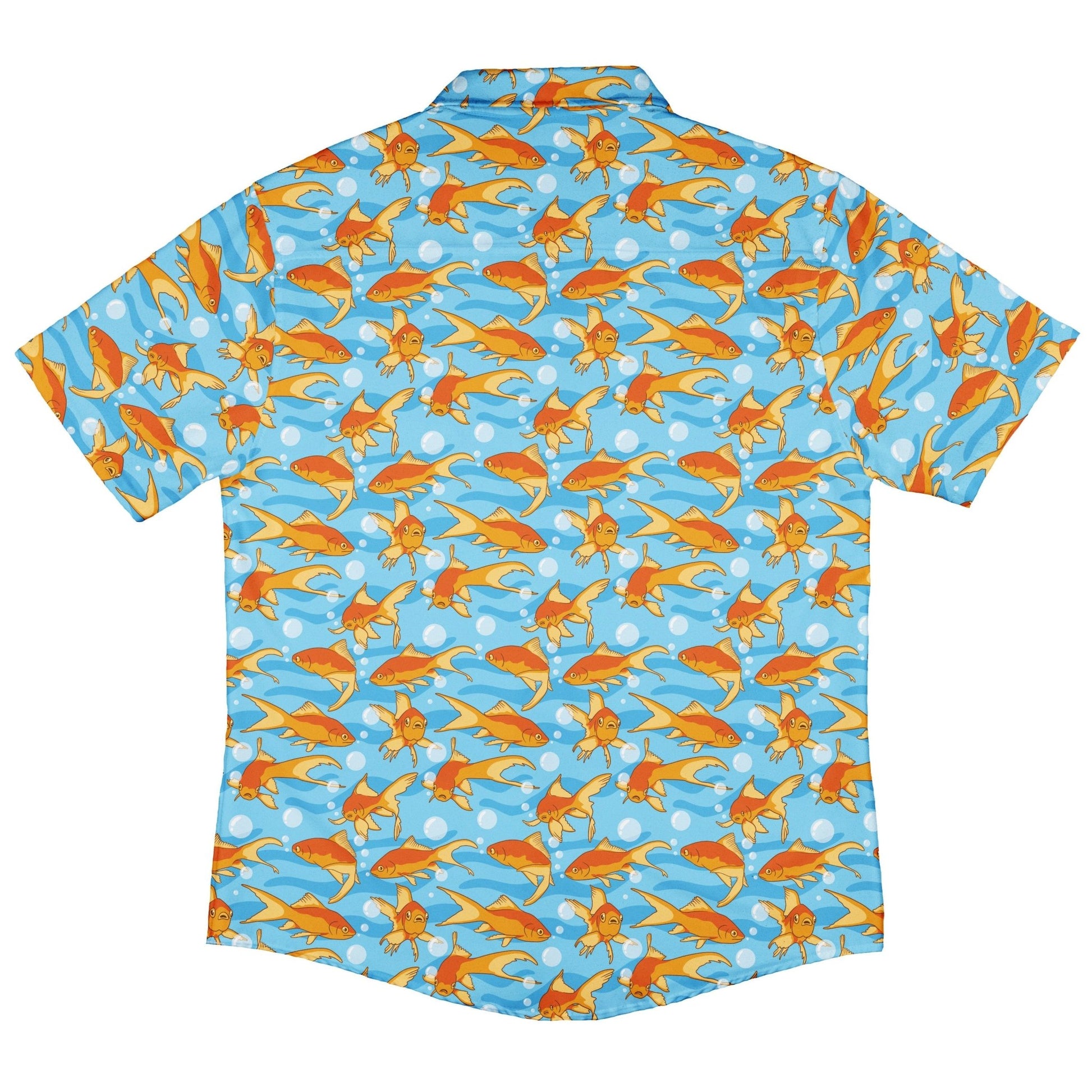 Goldfish Button Up Shirt Geek Nerd adult sizing Design by Julie Kitzes marine biology