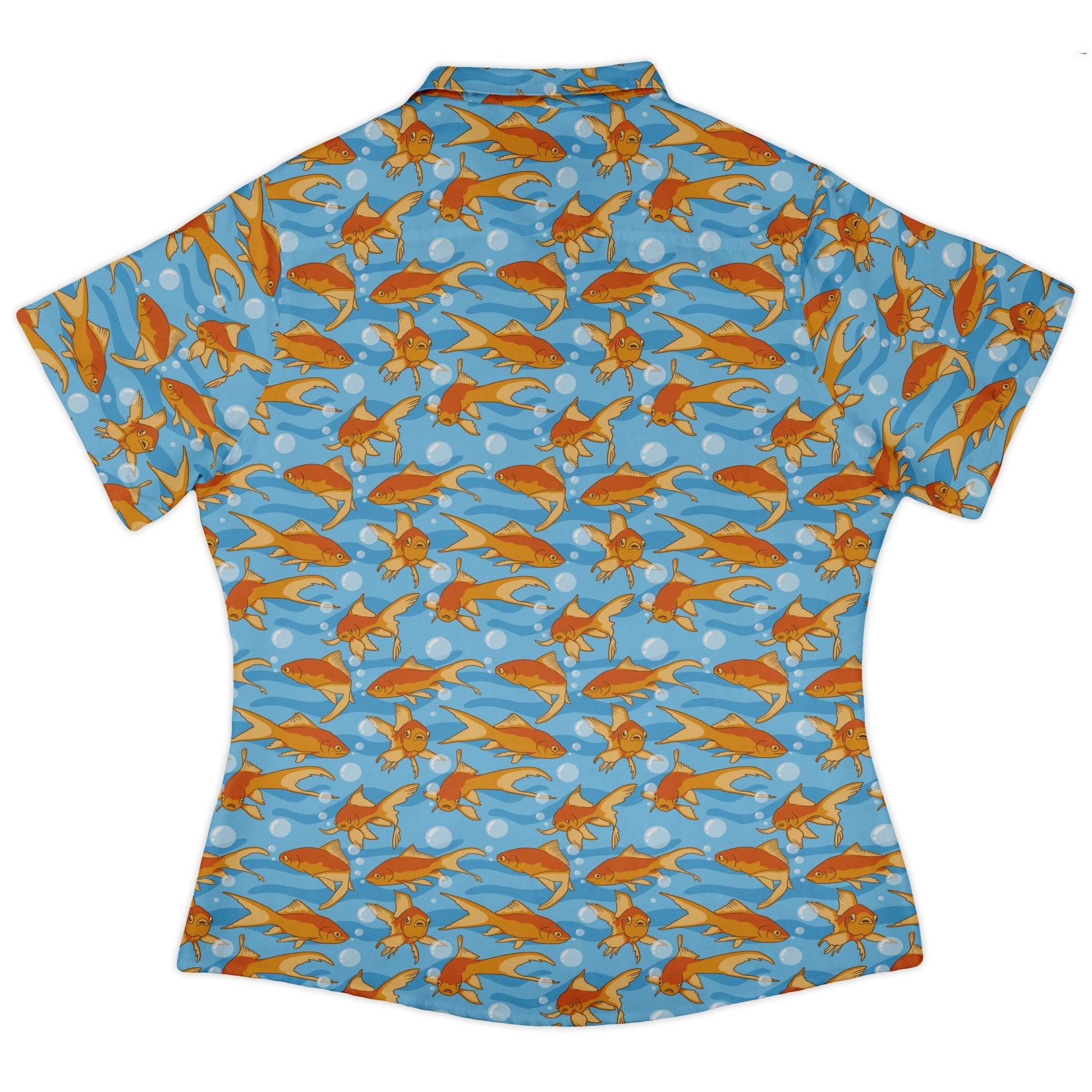 Goldfish Curvy Button Up Shirt Geek Nerd Design by Julie Kitzes marine biology q225