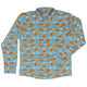 Goldfish Long Sleeve Button Up Shirt Geek Nerd adult sizing Design by Julie Kitzes FLOW DESC WRITING