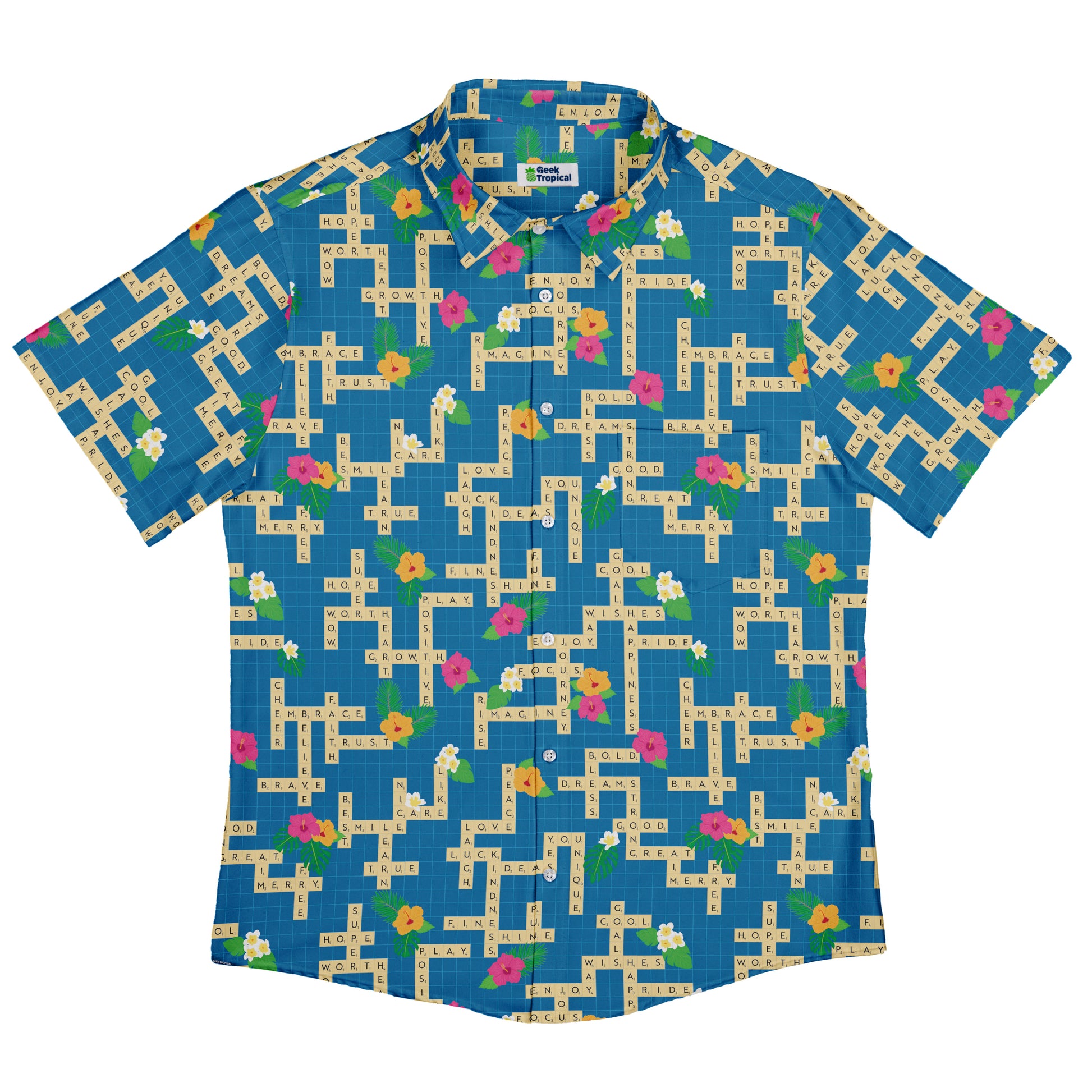 Good Vibes Game Button Up Shirt Flat Front