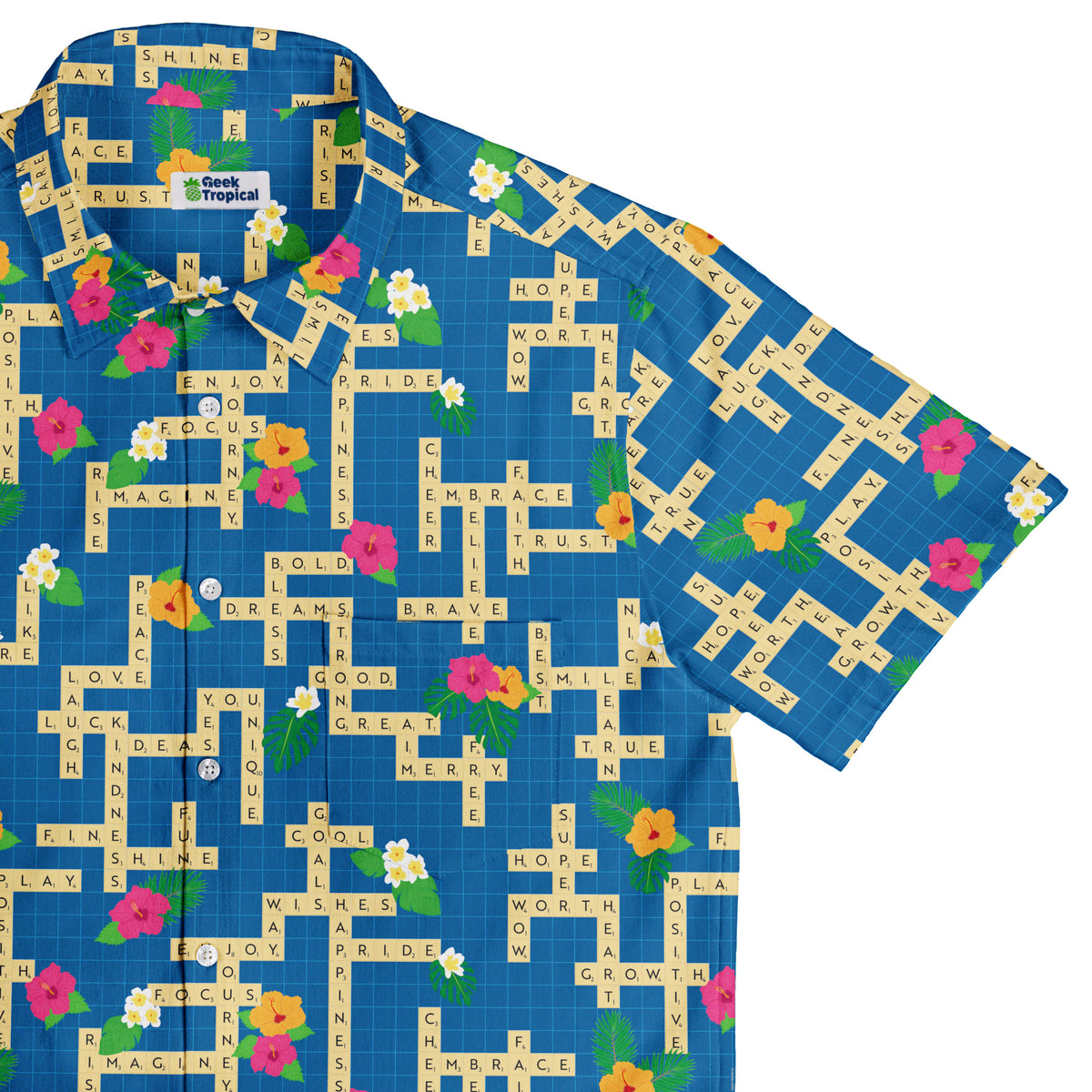 Good Vibes Game Button Up Shirt Top Corner