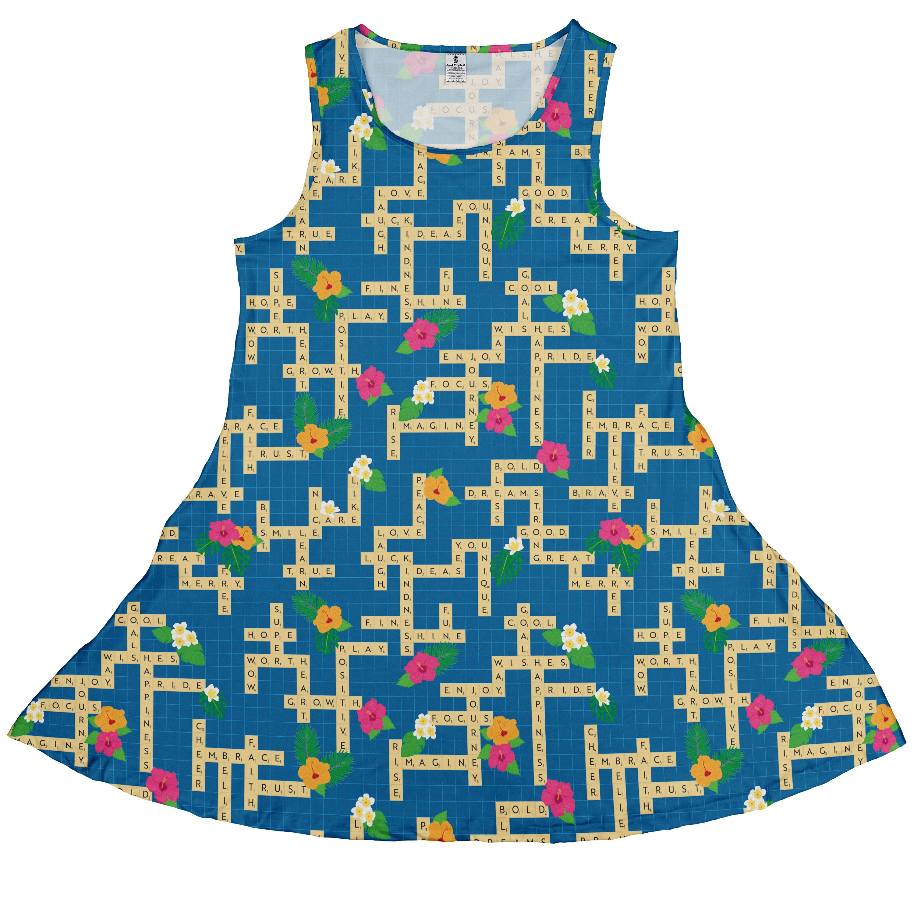 Good Vibes Game Sleeveless Dress front