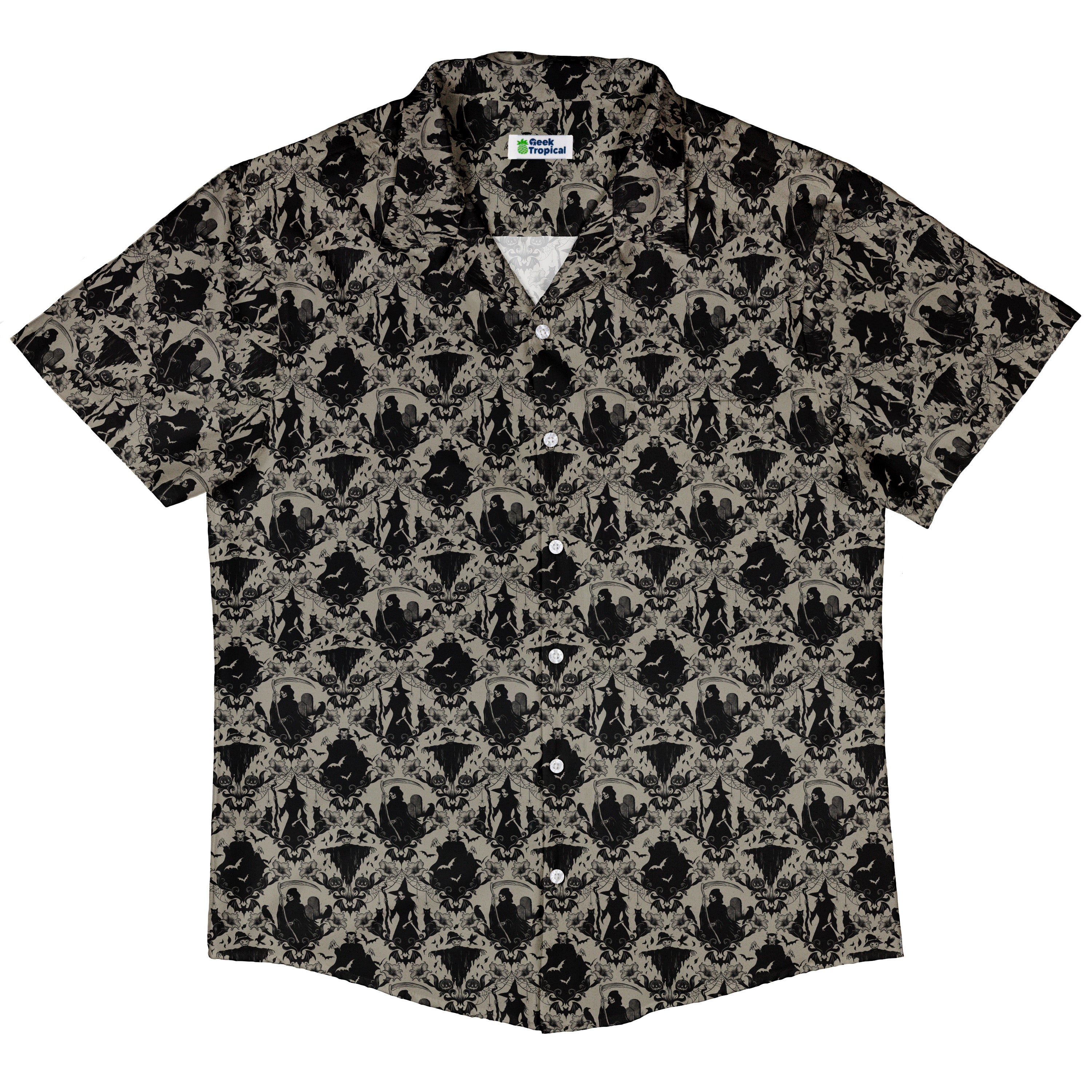 Gothic Damask Button Up Shirt Hawaiian Front