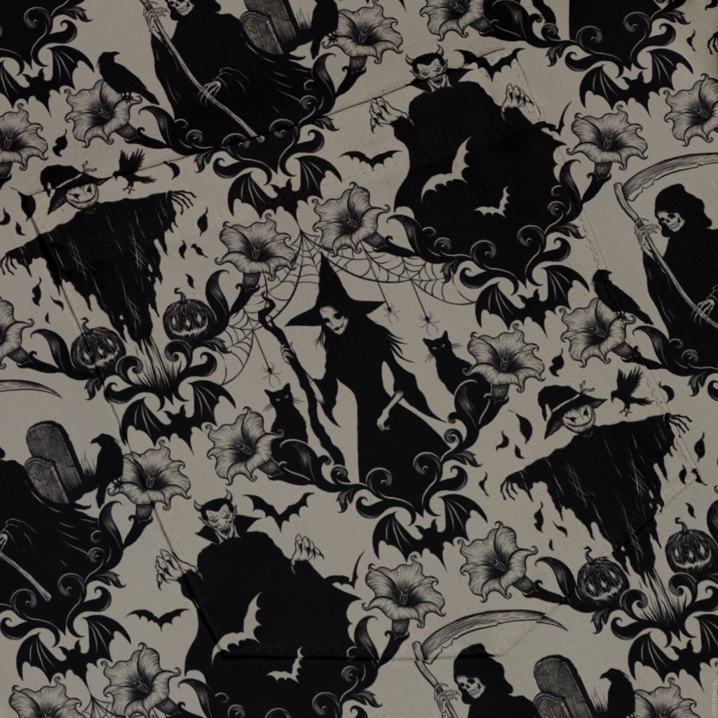 Gothic Damask Button Up Shirt Pocket
