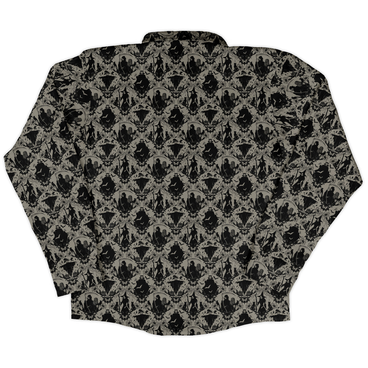 Gothic Damask Long Sleeve Button Up Shirt back