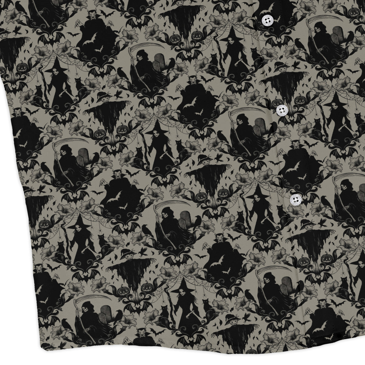 Gothic Damask Long Sleeve Button Up Shirt corner