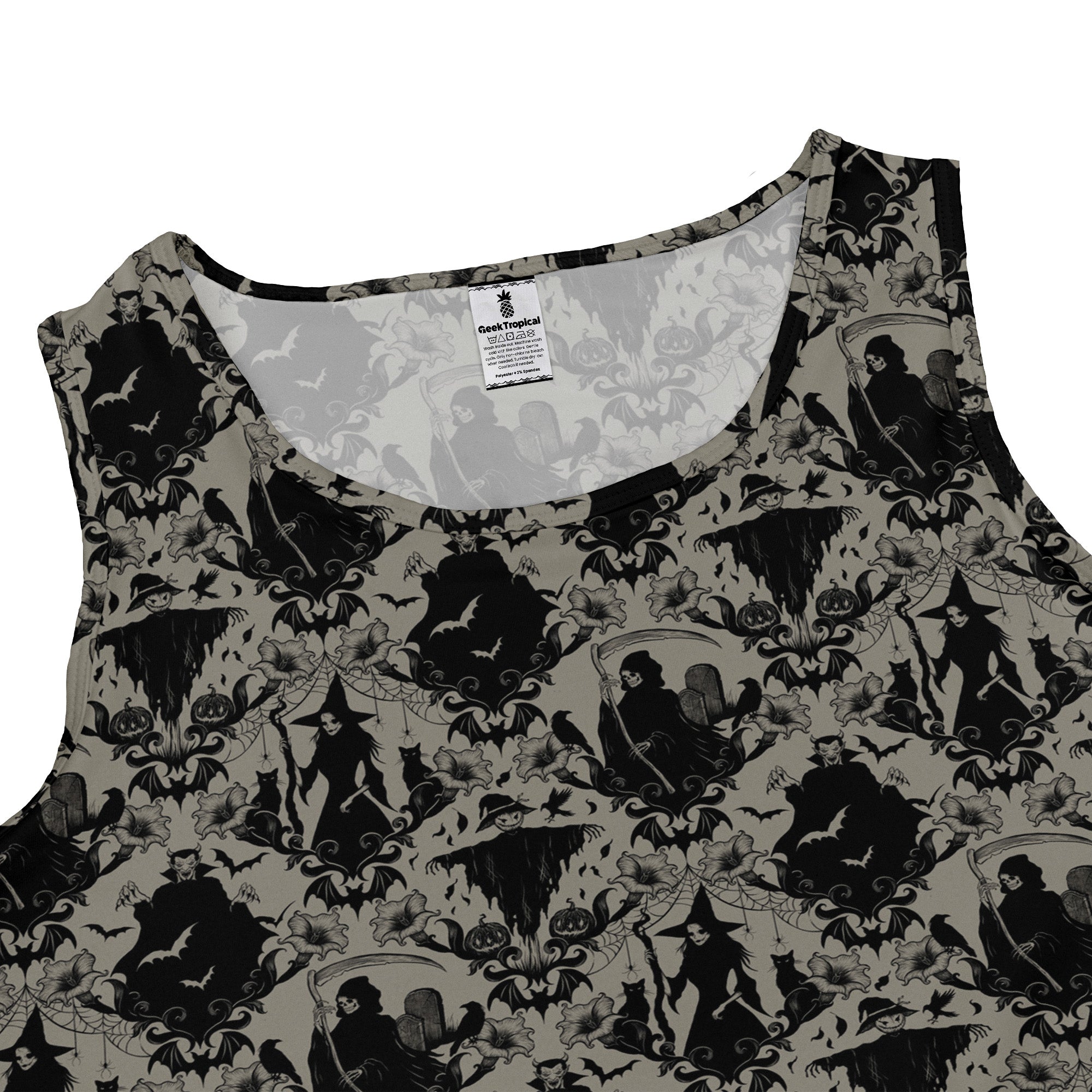 Gothic Damask Sleeveless Dress close front