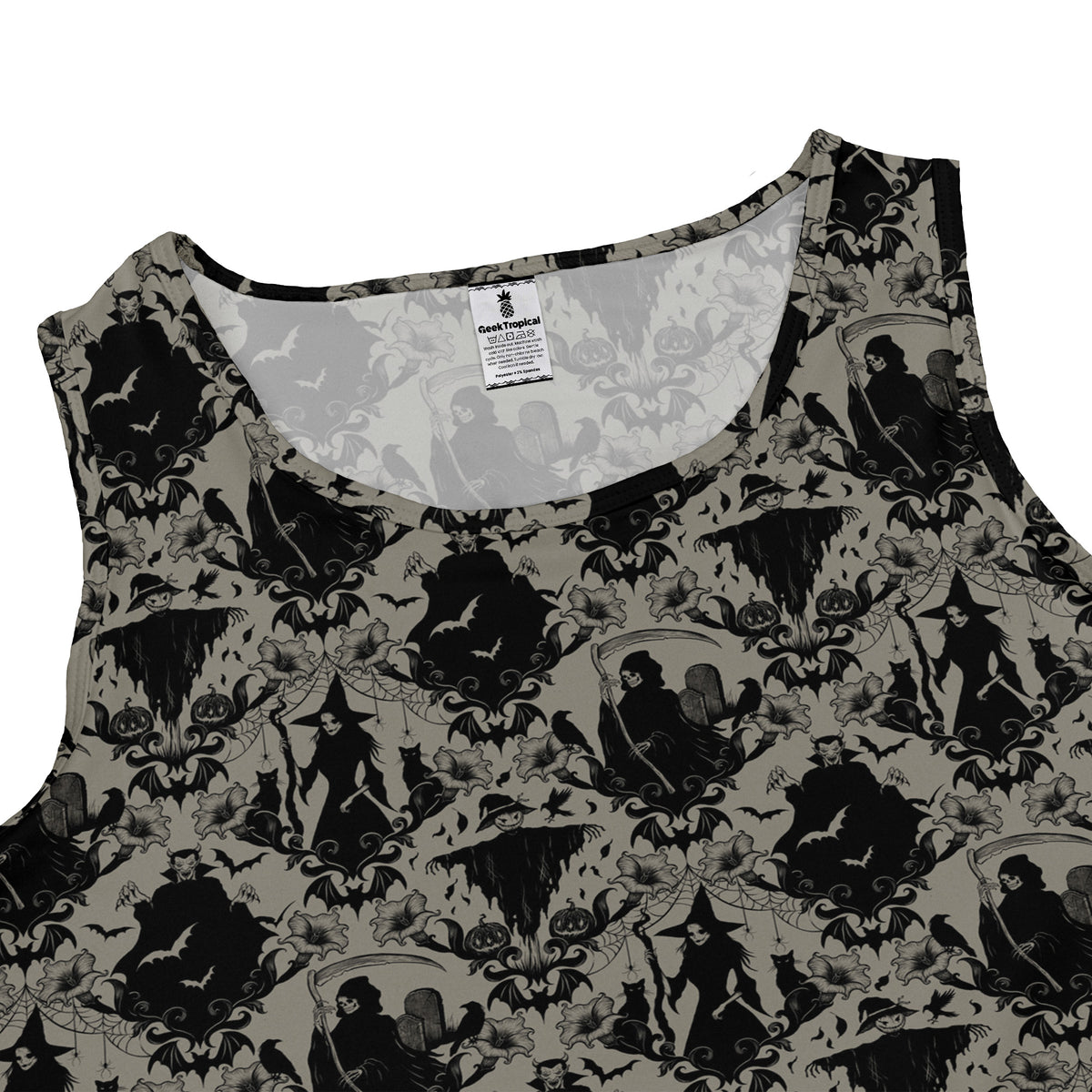 Gothic Damask Sleeveless Dress close front