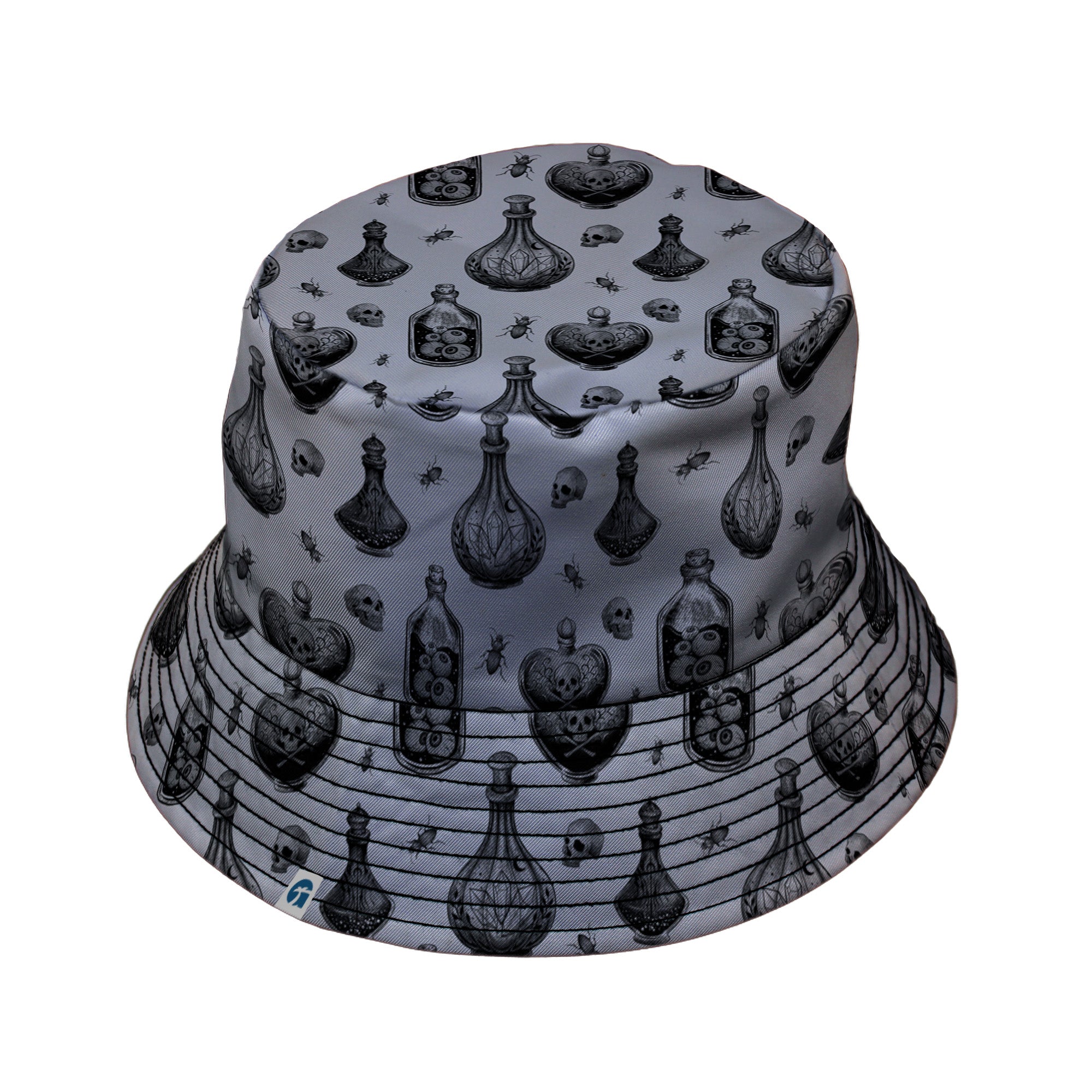 Gothic Potion Lab Bucket Hat Black Stitching
