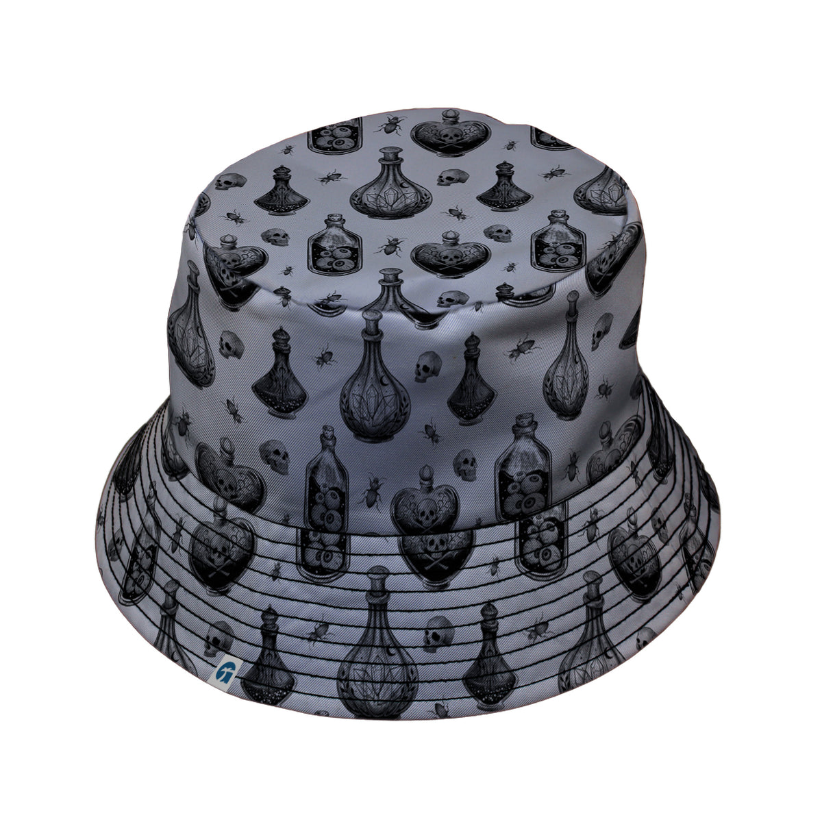 Gothic Potion Lab Bucket Hat Black Stitching