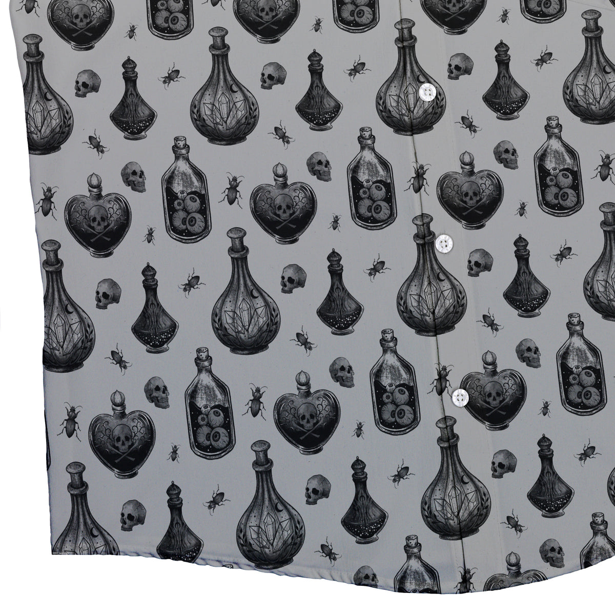 Gothic Potion Lab Button Up Shirt Bottom Corner