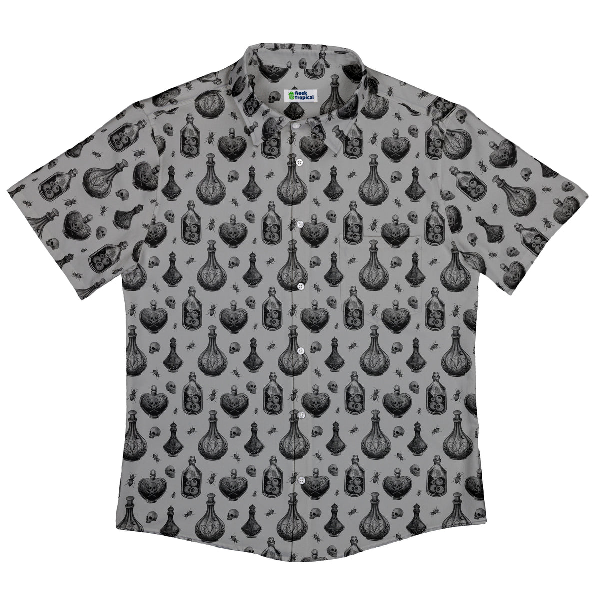 Gothic Potion Lab Button Up Shirt Flat Front