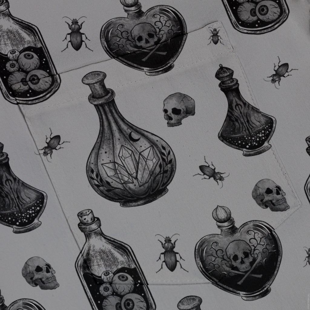 Gothic Potion Lab Button Up Shirt Pocket
