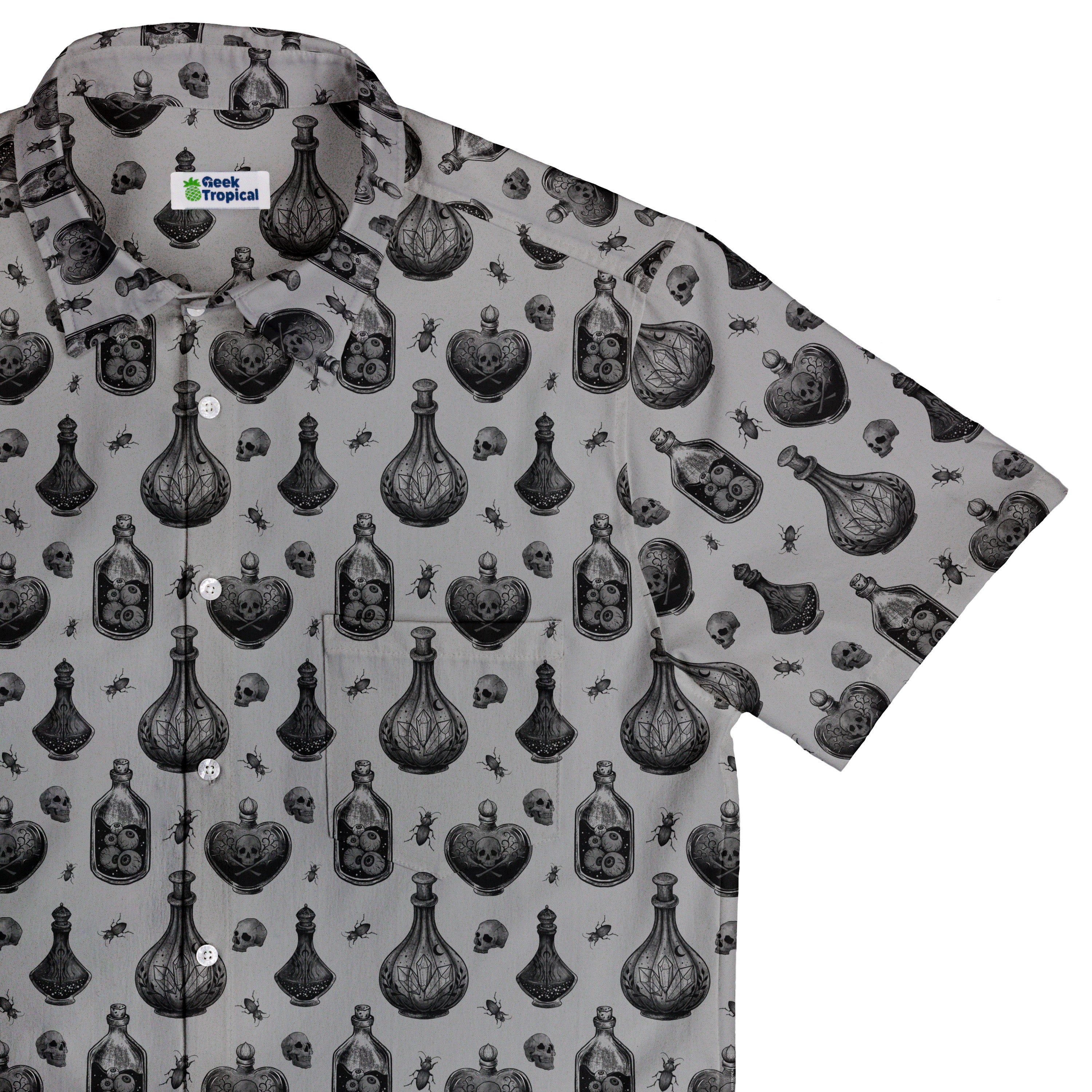Gothic Potion Lab Button Up Shirt Top Corner