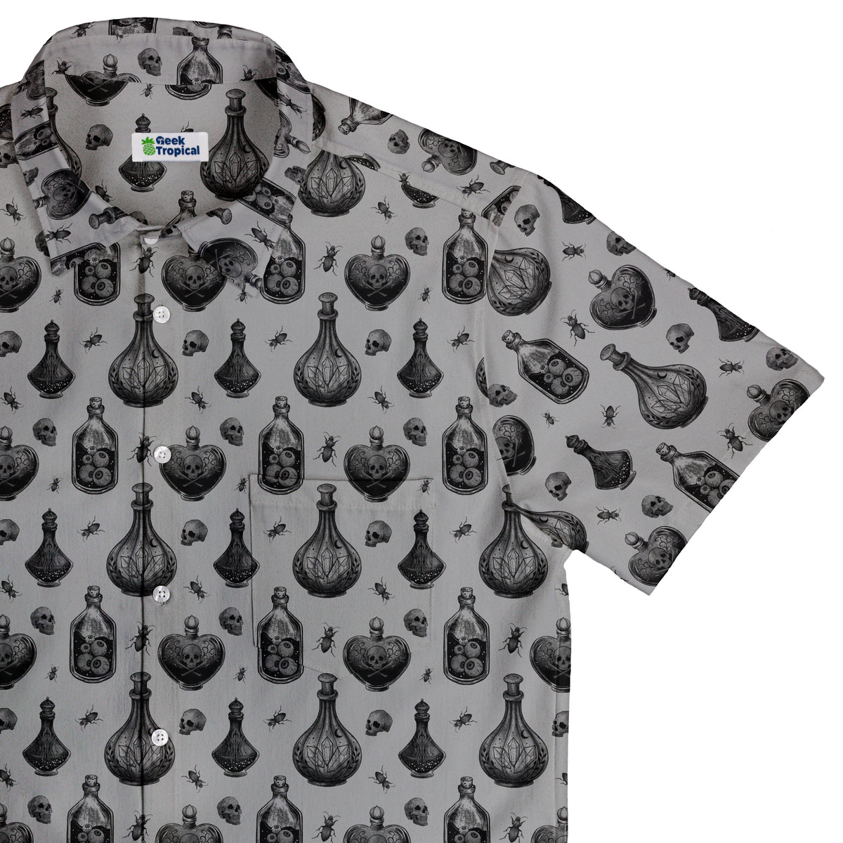 Gothic Potion Lab Button Up Shirt Top Corner
