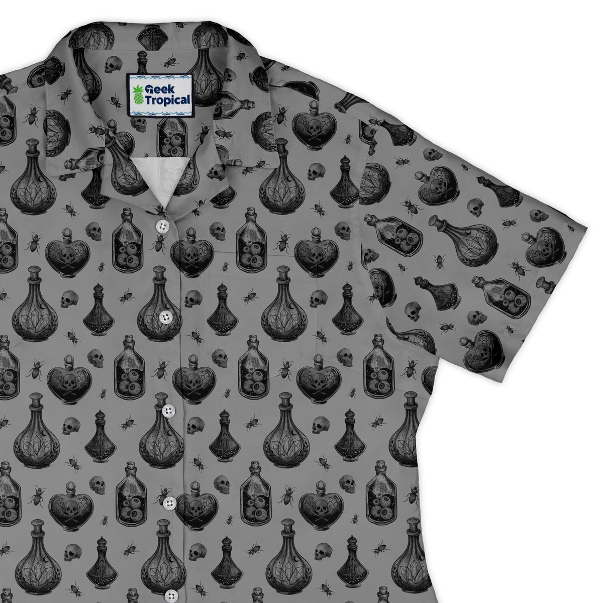 Gothic Potion Lab Curvy Button Up Shirt womens top right