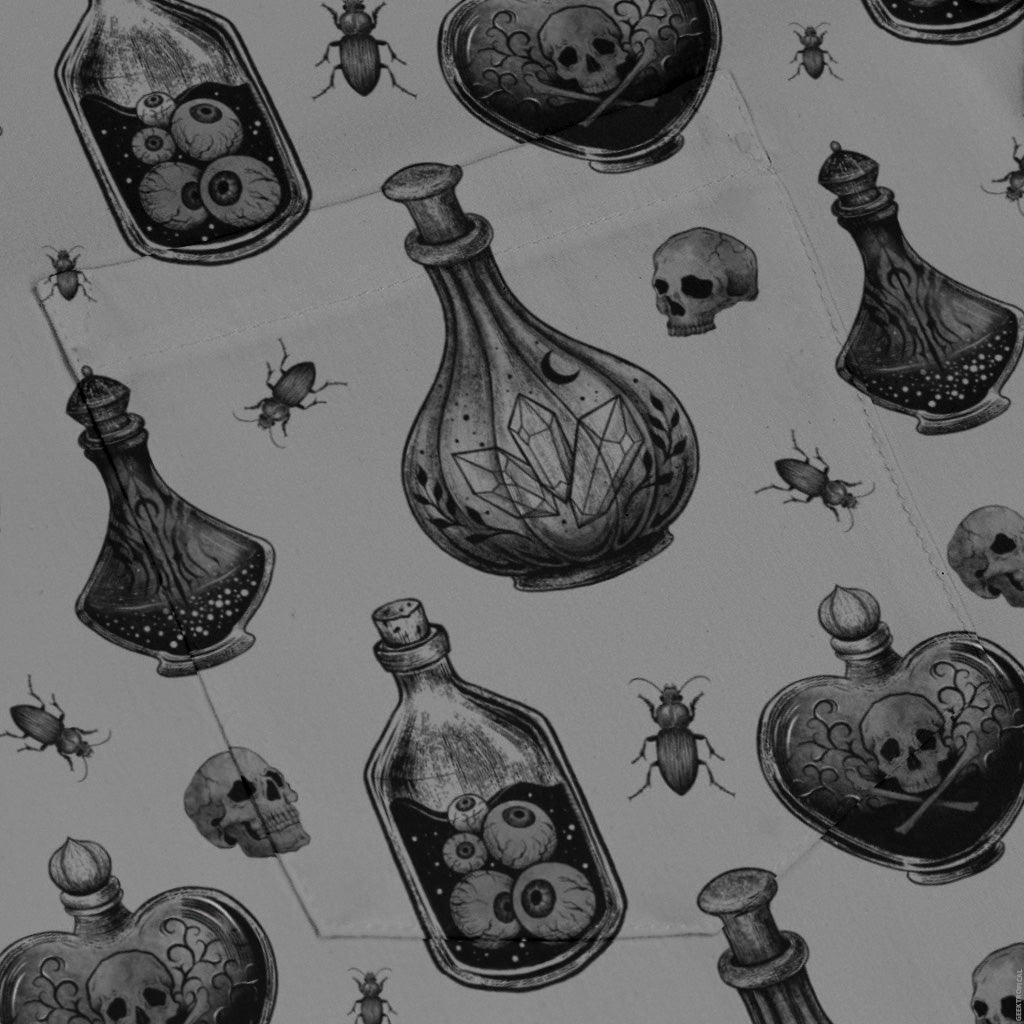 Gothic Potion Lab Long Sleeve Button Up Shirt pocket