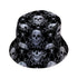 Gothic Spider Skull Bucket Hat Black Stitching